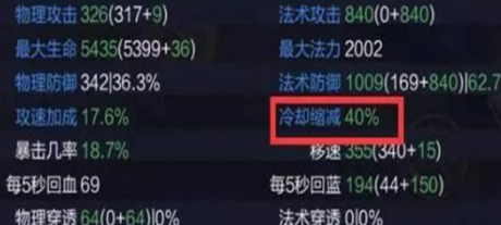 王者荣耀冷却缩减上限