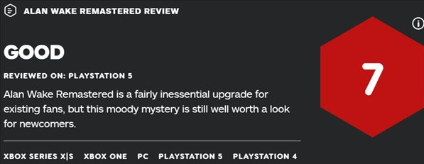 《心灵杀手：复刻版》特别好评：IGN给出7分