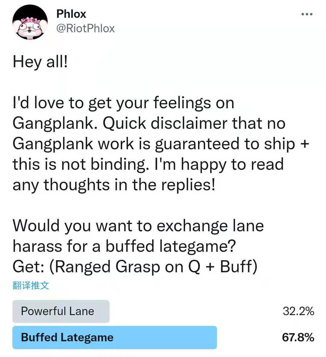 Riot Games计划调整《英雄联盟》普朗克的后期能力