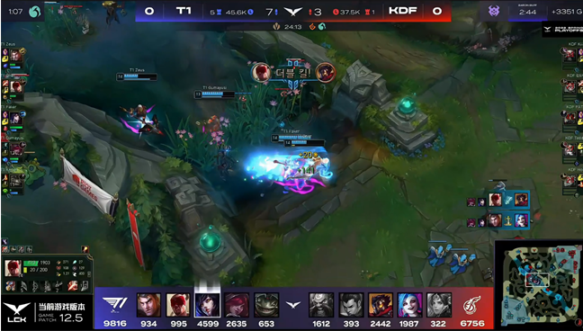 泰坦精准一钩命中妖姬，T1以3-0轻取KDF