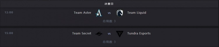 TI11决赛日（29日）赛事预告：明日12点 Aster vs Liquid