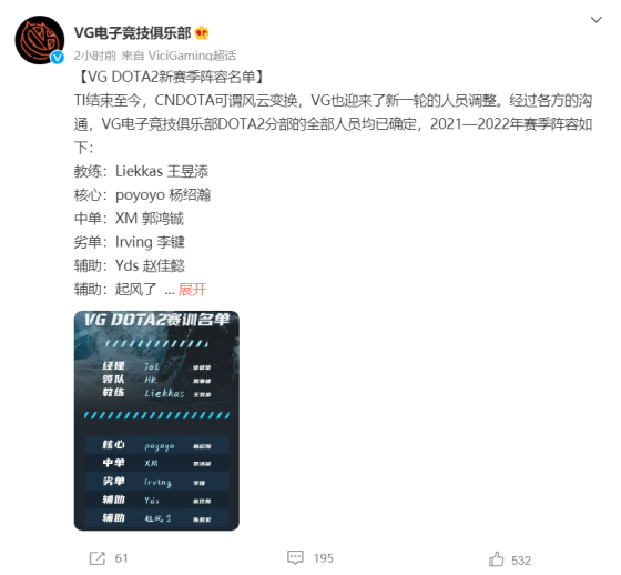 VG新赛季阵容公布，大换血后能否实力依旧