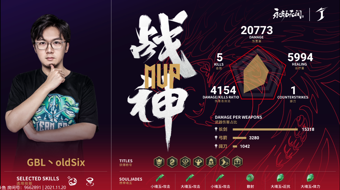 永劫无间世界冠军赛DAY3第4场：GBL特木尔惊天奥义霸气获胜