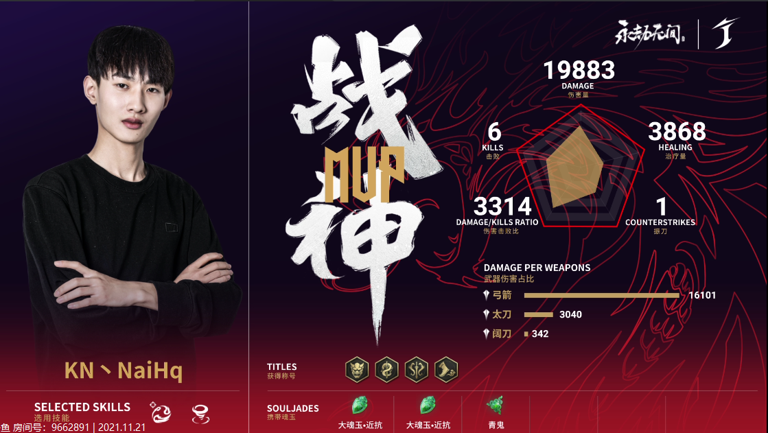 永劫无间世界冠军赛DAY4第1场：KN厚积薄发拿下关键胜利