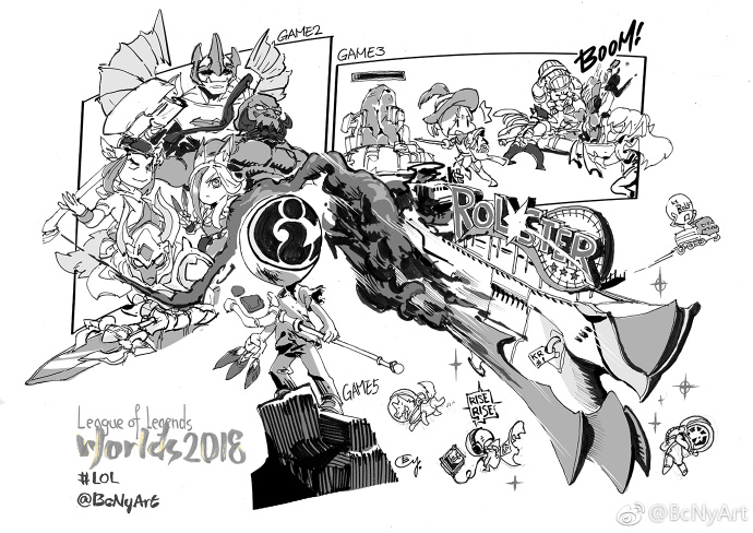 英雄联盟：漫说S8台湾漫画家再显风趣 力赞IG“真神”